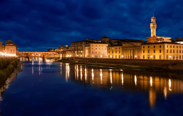 Picture city, the city, lights, lights, building, Night, Venice, sky