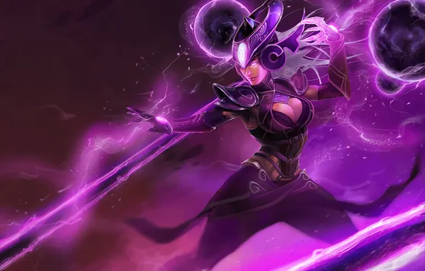 Picture girl, magic, League of Legends, moba, Dark Sovereign, syndra