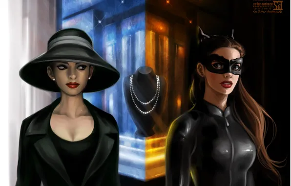 Picture necklace, Catwoman, cat woman