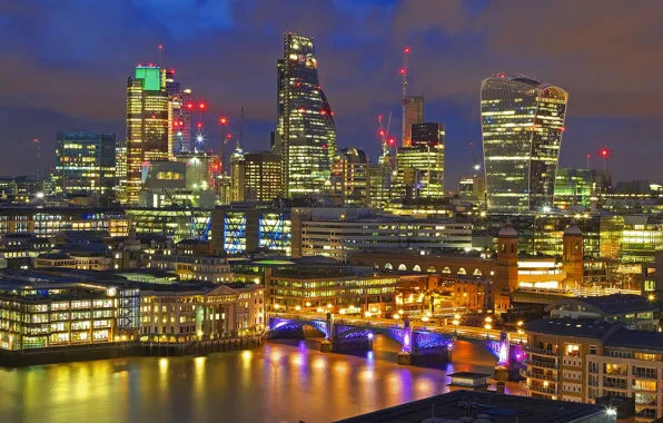 Picture night, lights, England, London, home