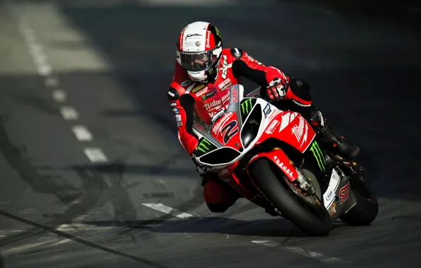 Picture red, Yamaha, moto, race, superbike, turn, macau, macaugp