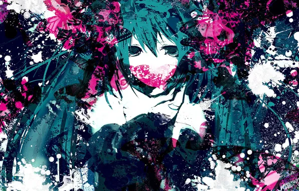Picture girl, abstraction, style, anime, art, vocaloid, hatsune miku, meola