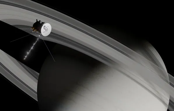 Planet, ring, camera, Thanks Cassini Huygens, Lino Thomas