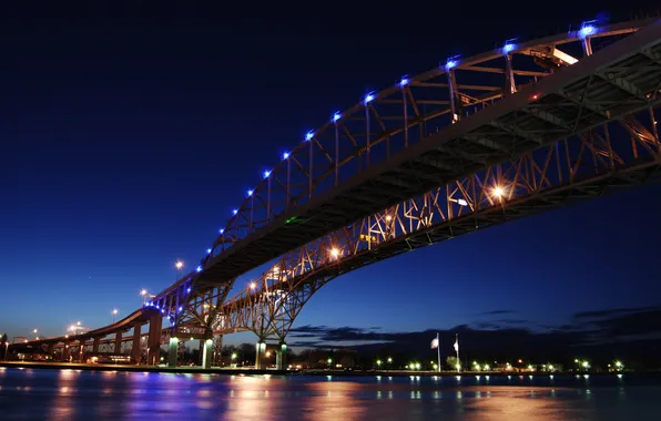 USA, Canada, Blue, Bridge, Water, and, Ontario, Michigan