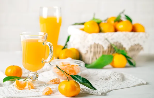 Juice, Cup, fresh, tangerines