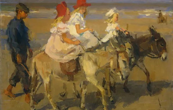 Picture, genre, Isaac Israels, Donkey Rides Along The Beach