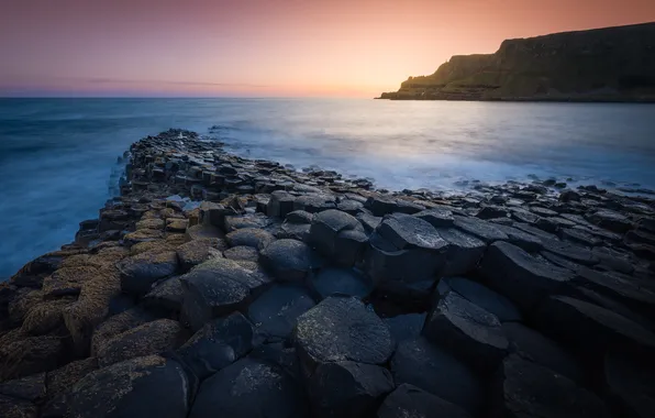 Sea, sunset, shore