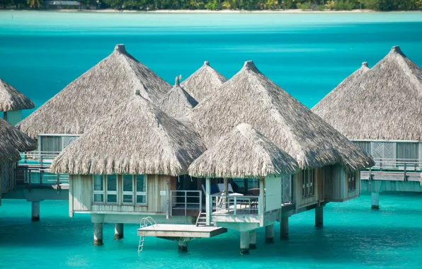 Ocean, water, resort, bungalow, bora-bora, St-Regis