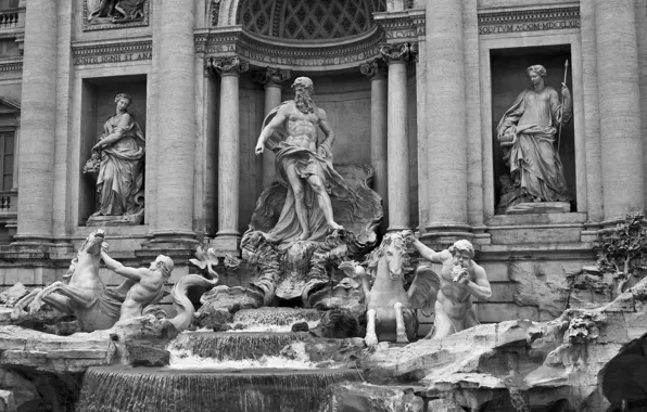 Picture Italy, Rome, historic, monument, Trevi Fountain