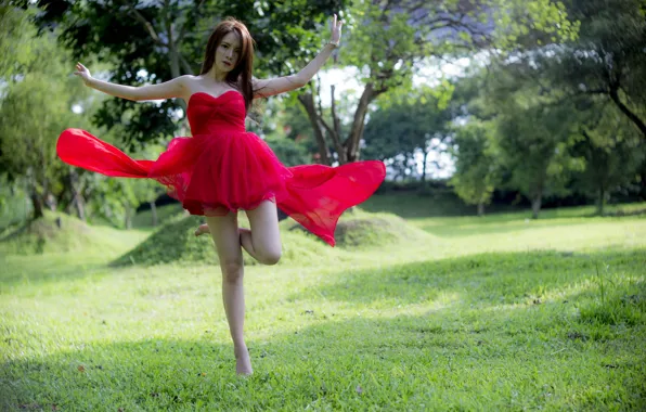 Picture girl, dress, Asian