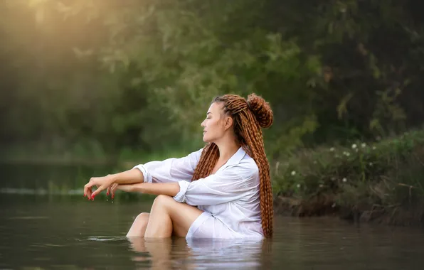 HAIR, POND, HAIRSTYLE, DREADLOCKS, Model Julia