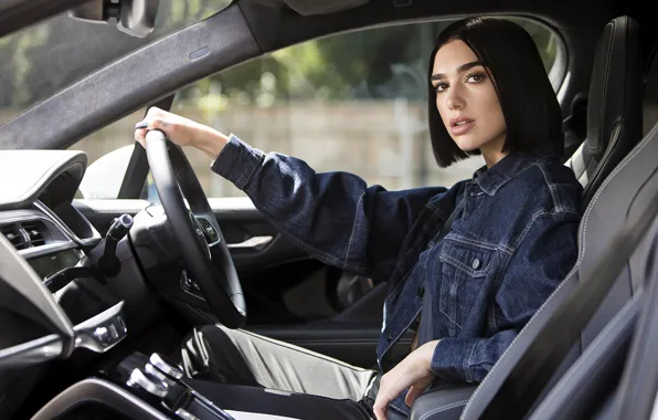 Picture look, girl, Jaguar, dzhinsovka, Dua Lipa