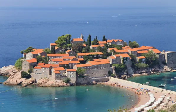 Sea, island-hotel, SV.Stefan, Montenegro, Jadran