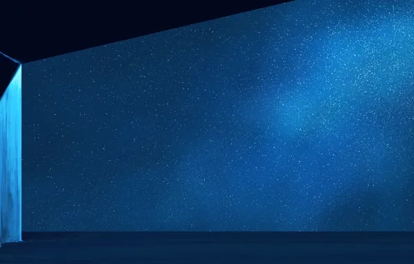 The sky, night, girl, the milky way, postapokalipsis