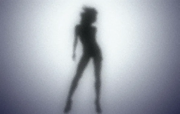 Black, Glass, shadows, female, silhouette