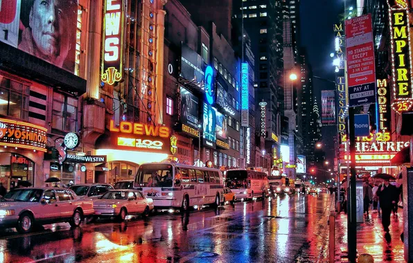 Machine, night, the city, lights, street