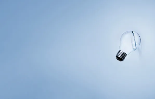 Light bulb, blue, minimalism