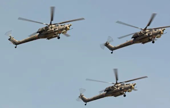 Flight, shock, helicopters, Mi-28