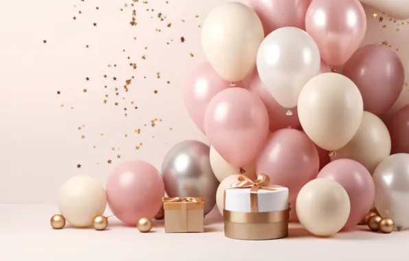 Balls, balloons, holiday, balls, sequins, Christmas, gifts, New year