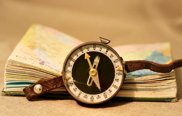 Picture style, background, Wallpaper, leather, book, compass, page, vintage