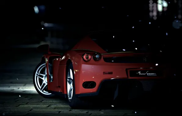 Picture Ferrari, Enzo, night, Supercar