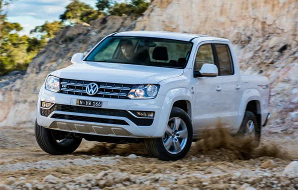 Picture white, Volkswagen, pickup, Amarok, 2017, Sportline