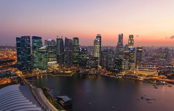 Sunset, Singapore, Sunset, Singapore, Marina Bay