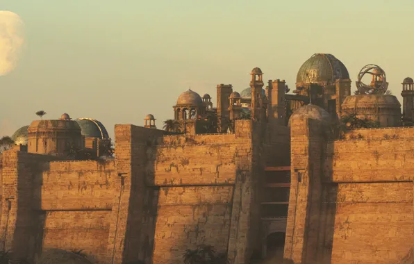 Wall, gate, fortress, structure, Desert city