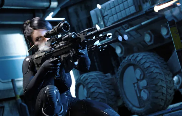 Girl, shot, sniper, rifle, sleeve, metal gear solid v the phantom pain