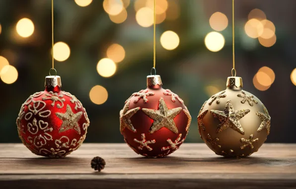 Picture background, balls, New Year, Christmas, golden, new year, happy, Christmas