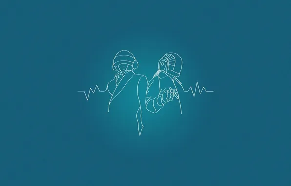 Music, minimalism, music, Daft Punk, minimalism, blue background, blue background, Daft Punk