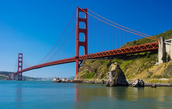 The sky, bridge, Bay, San Francisco, Golden gate