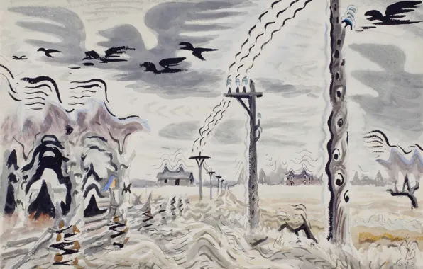 Picture 1949, Charles Ephraim Burchfield, Telegraph Music