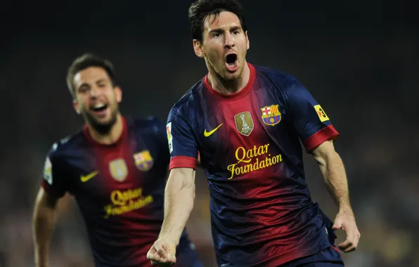 Picture football, goal, players, football, Lionel Messi, Lionel Messi, Barcelona, the celebration