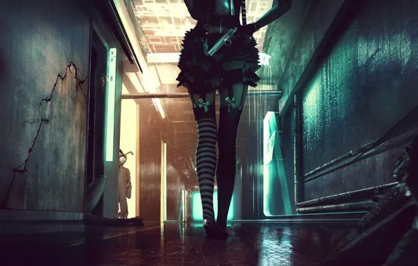 Wallpaper light, horror, gun, fantasy, legs, Neon, floor, assassin for ...