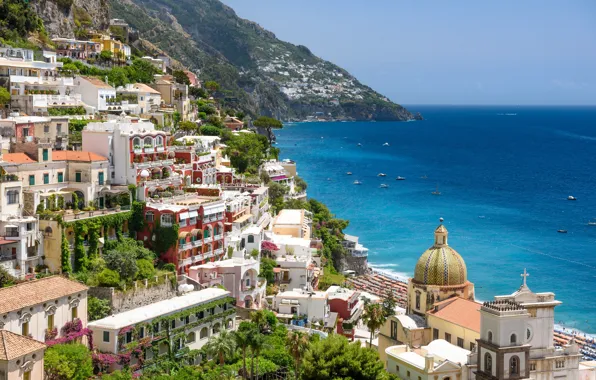 Sea, home, Italy, Positano