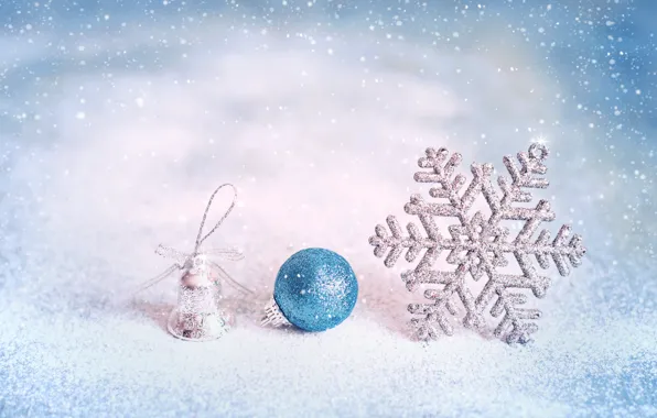 Winter, snow, decoration, snowflakes, New Year, Christmas, happy, Christmas
