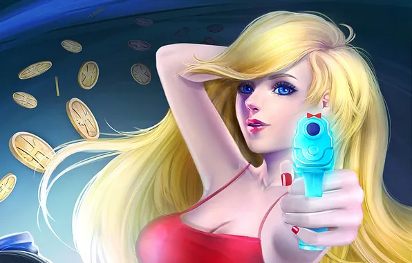 Girl, gun, hair, dress, panty &amp; stocking with garterbelt, Аnarchy Panty