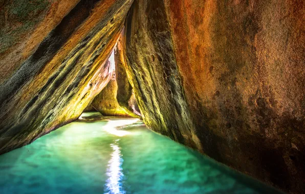 Water, rocks, HDR, cave, the grotto