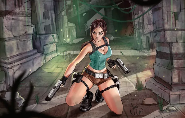 Tomb Raider, Lara Croft, Characters, Comic Art, by Justin Land, Justin Land