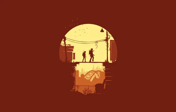 The game, minimalism, the series, game, minimalism, red background, series, The Last of Us