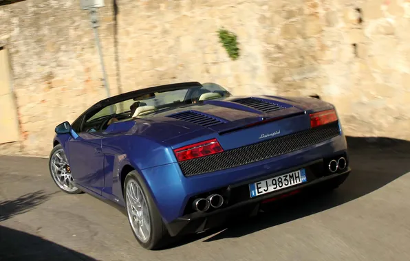 Blue, Lamborghini, supercar, Gallardo, Spyder, back, Lamborghini, LP550-2