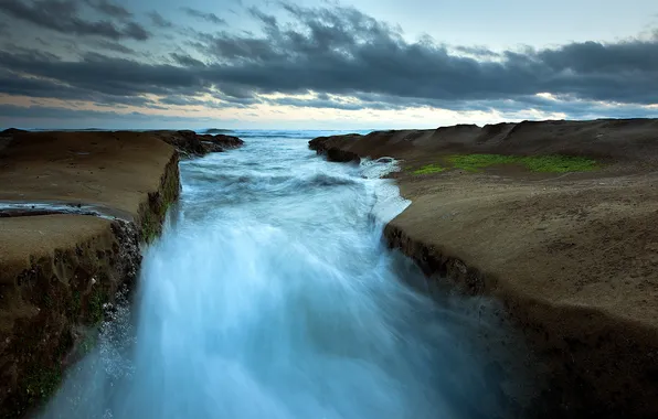 The sky, night, nature, river
