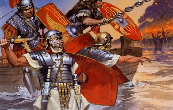 Armor, Soldiers, Warriors, Shield, Men, Spear, Roman legionaries, The Roman army