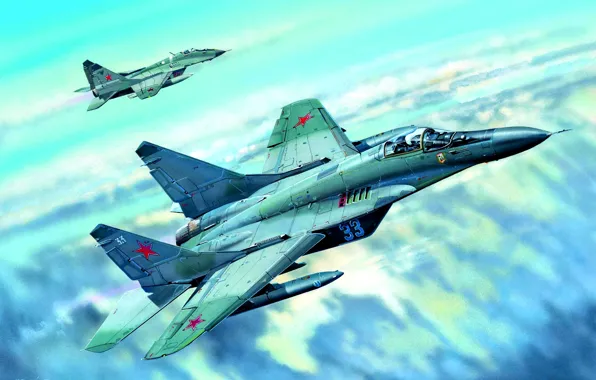 Clouds, fighter, pair, generation, jet, multi-role fighter, fourth, Videoconferencing Russia