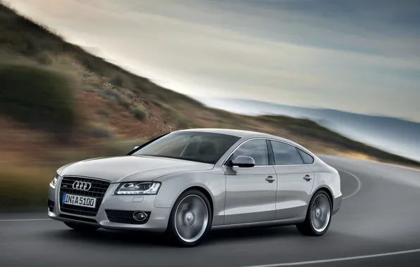 Audi, silver, a5 sportback