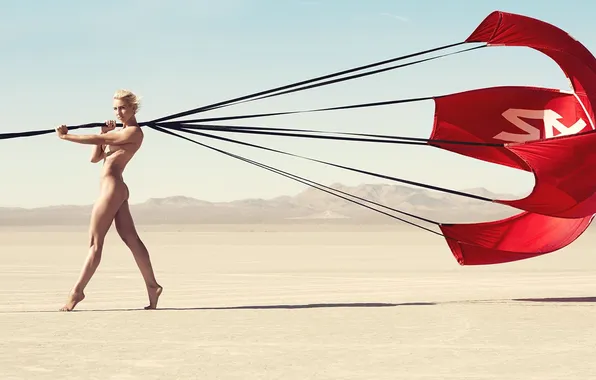 Ass, desert, blonde, parachute, drag racer, Courtney Force, Courtney Force