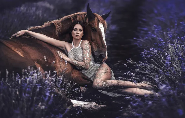 Girl, horse, horse