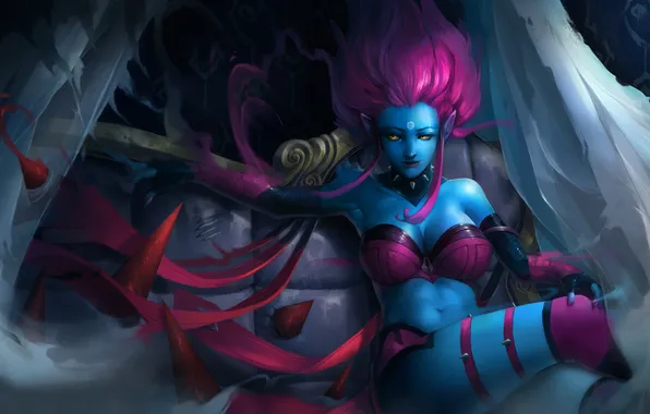 Chest, girl, hair, Evelynn, League Of Legends, Widowmaker