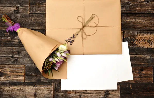 Letter, love, flowers, bouquet